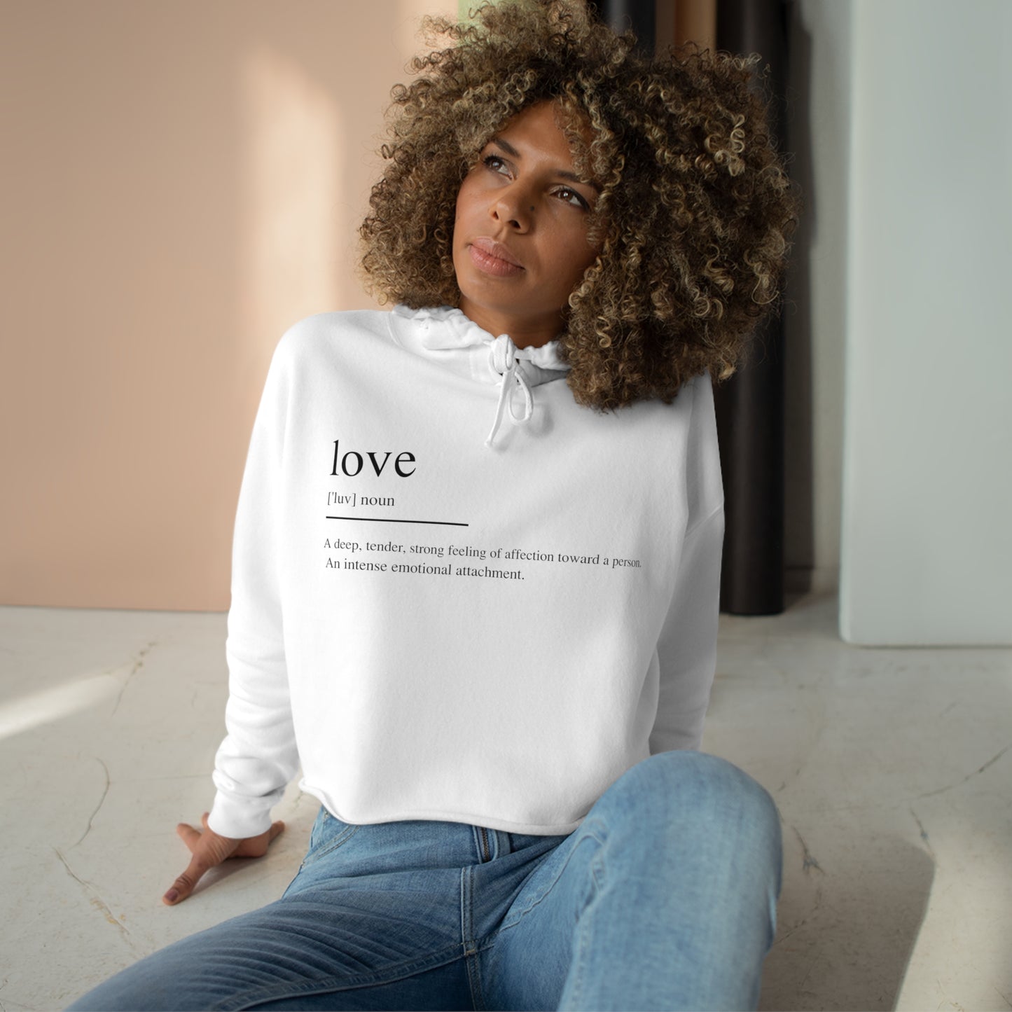 Love Definition Crop Hoodie