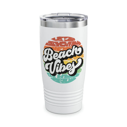 Beach Vibes Retro Ringneck Tumbler, 20oz 3 Colors Available