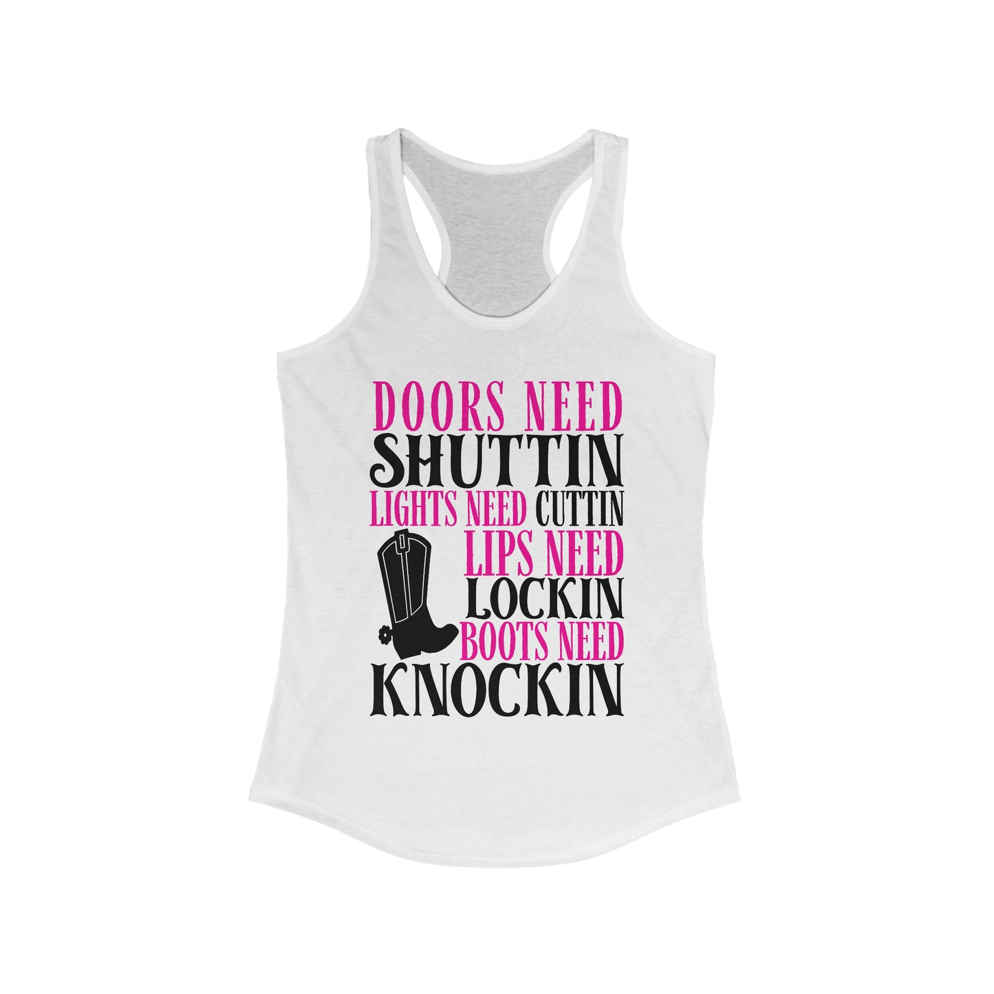 Knockin Boots Women's Ideal Racerback Tank