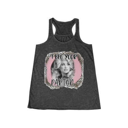 I Beg Your Parton Cheetah/Pink Women's Flowy Racerback Tank