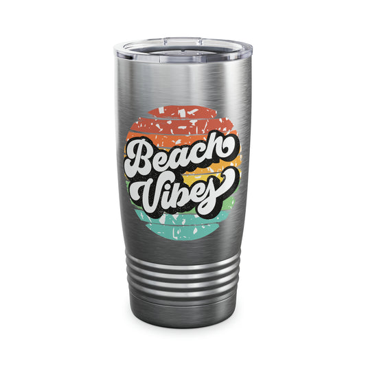 Beach Vibes Retro Ringneck Tumbler, 20oz 3 Colors Available