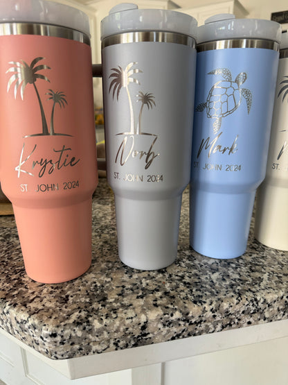 Vacation or Event 40 Ounce Engraved Tumbler - Personalization included