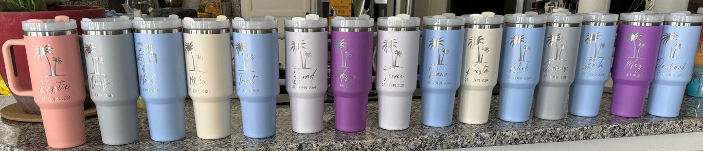 Vacation or Event 40 Ounce Engraved Tumbler - Personalization included