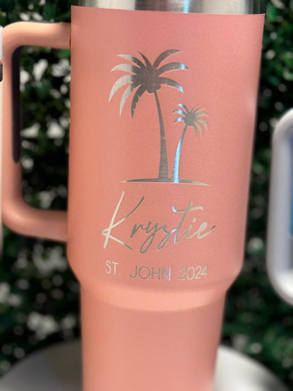 Vacation or Event 40 Ounce Engraved Tumbler - Personalization included