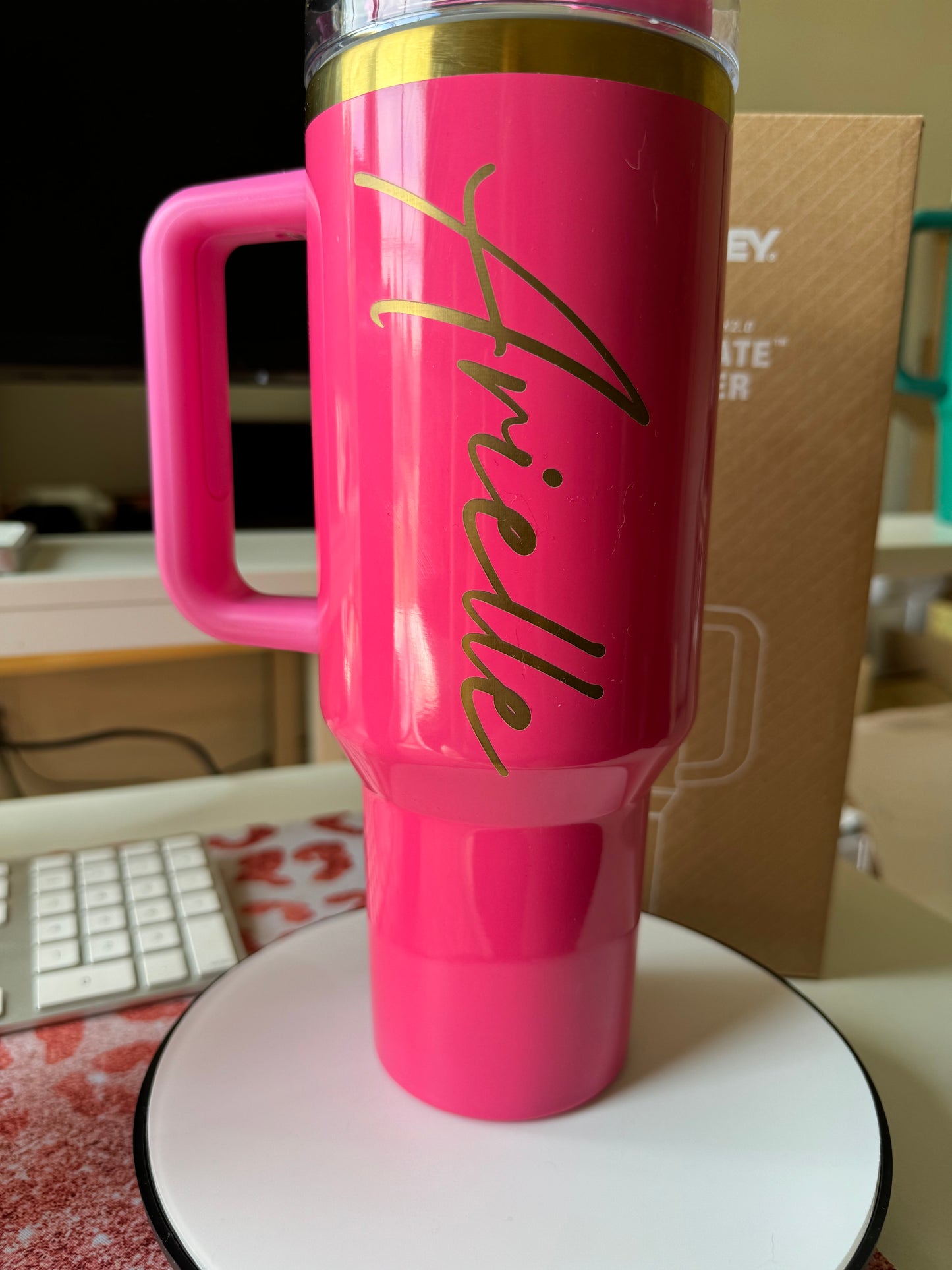 Limited Edition Stanley Pink Parade CMP Engraved Flowstate 40oz Tumbler