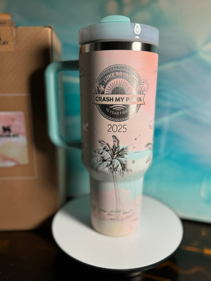 Custom Full WrapEngraved Stanley 40 Oz Quencher - Warm or Cool Serene Brushstrokes