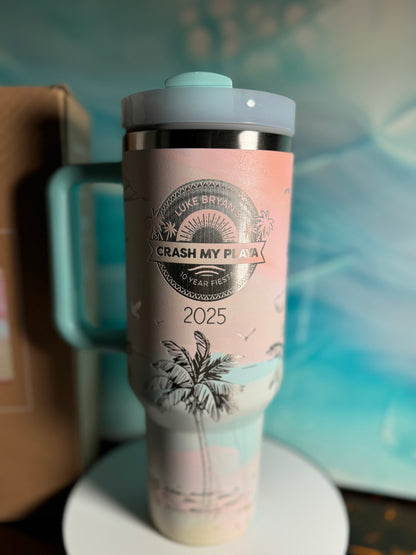 Custom Full WrapEngraved Stanley 40 Oz Quencher - Warm or Cool Serene Brushstrokes