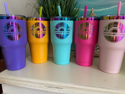 Engraved Color shifting CMP. 30 ounce Tumbler with logo and name